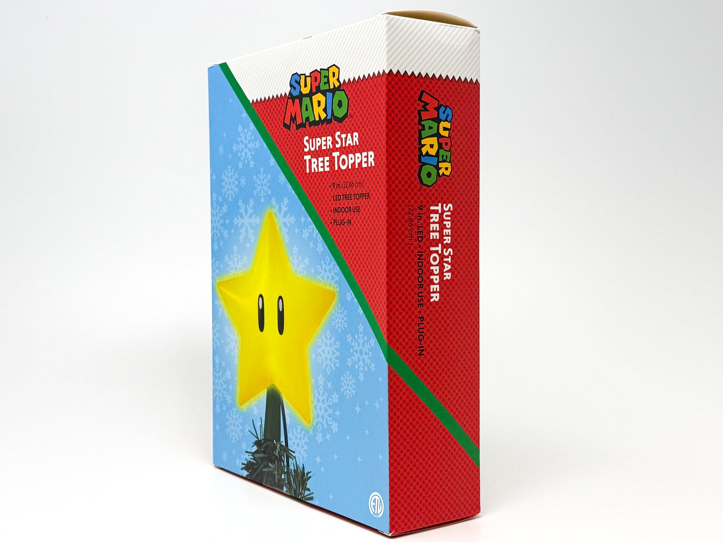 *Brand New* Super Mario Super Star Light-Up Tree Topper 9-in LED