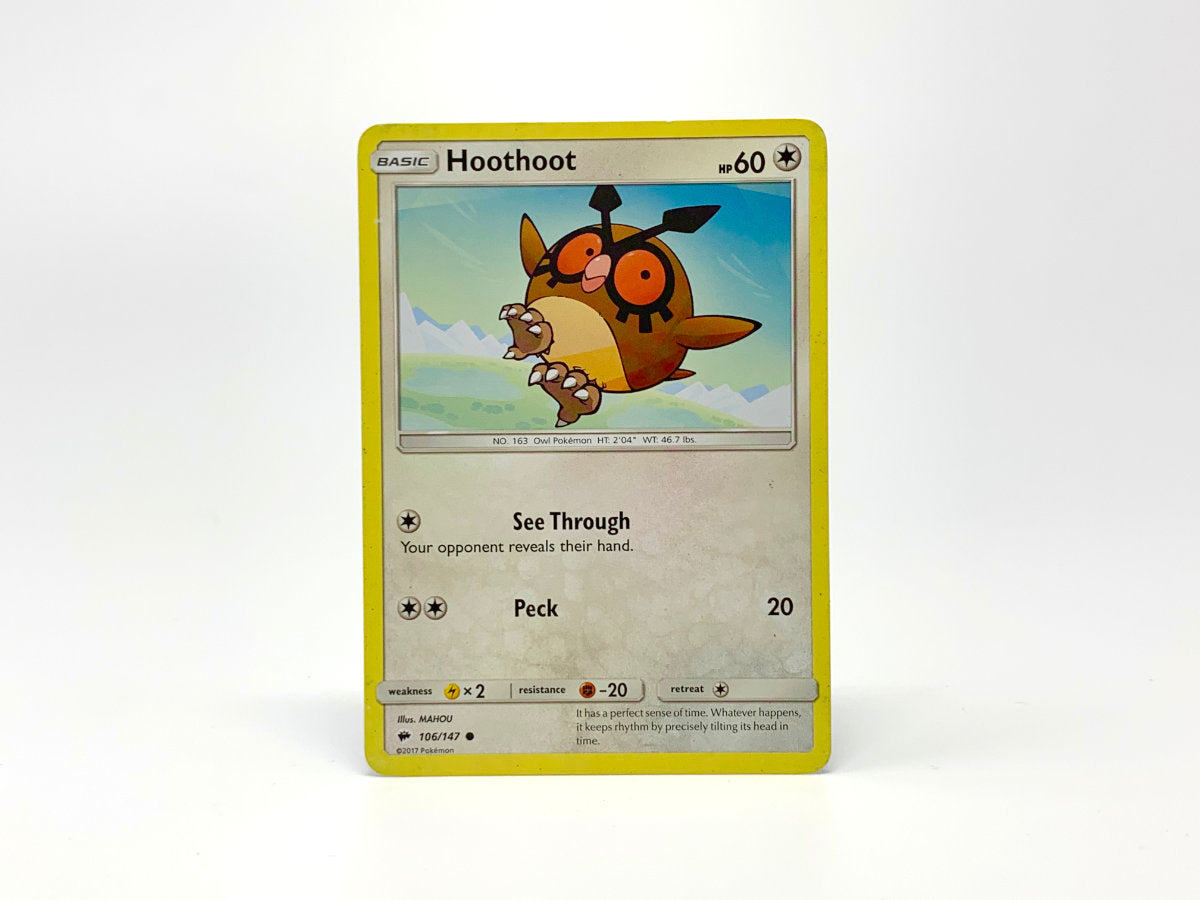 hoothoot pokemon card full art 2025 ATTACK 2 DATABASE #104 HOOTHOOT- & HOCTOWL JOHTO Peru Foil The Defending Pokemon is now Asleep Hoothoot - 077/131