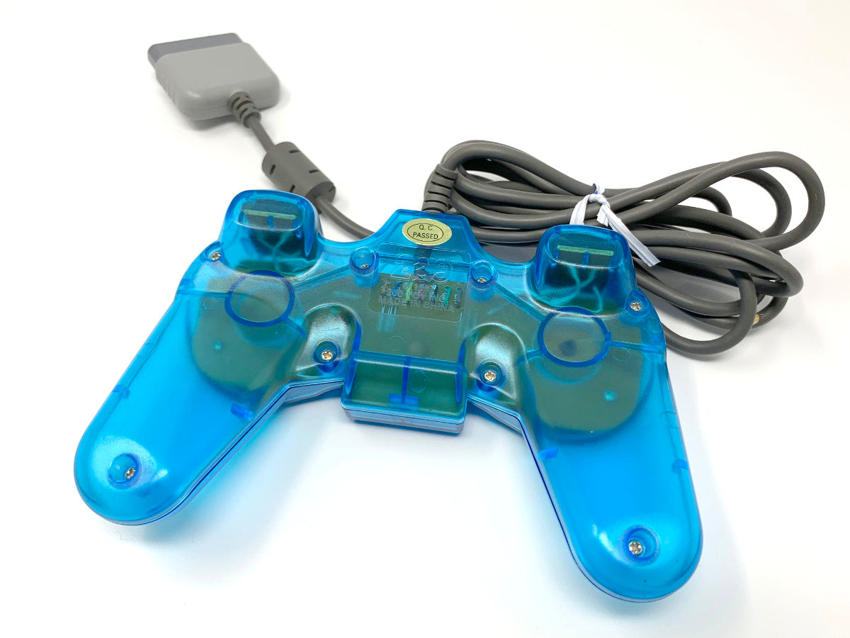 200 Toy Inc Controller for Sony Playstation 1 - Clear Blue • Gamepad