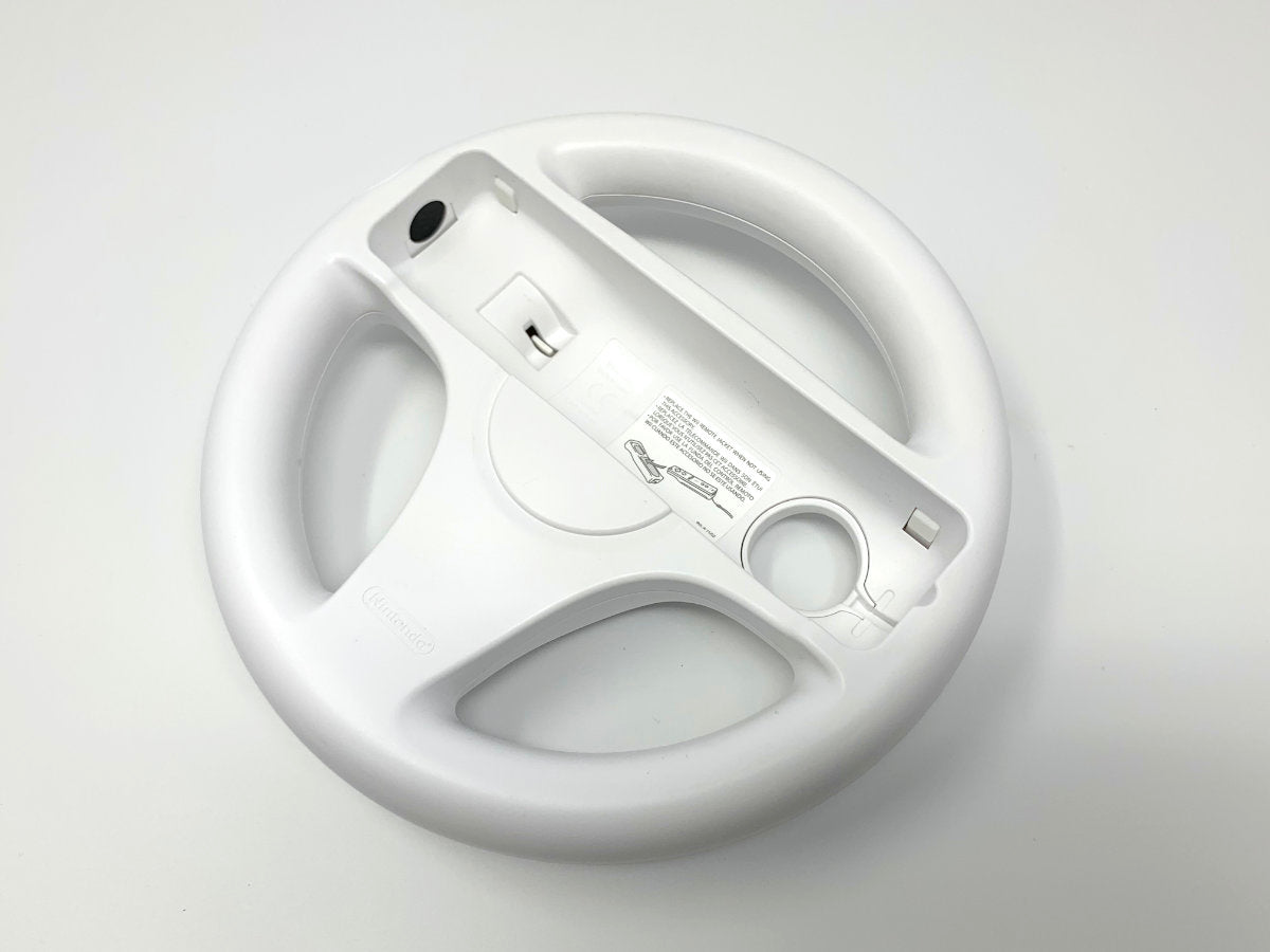 Nintendo Wii Steering Wheel - Genuine/Official/OEM RVL-A-J-USZ - White • Racing Wheel