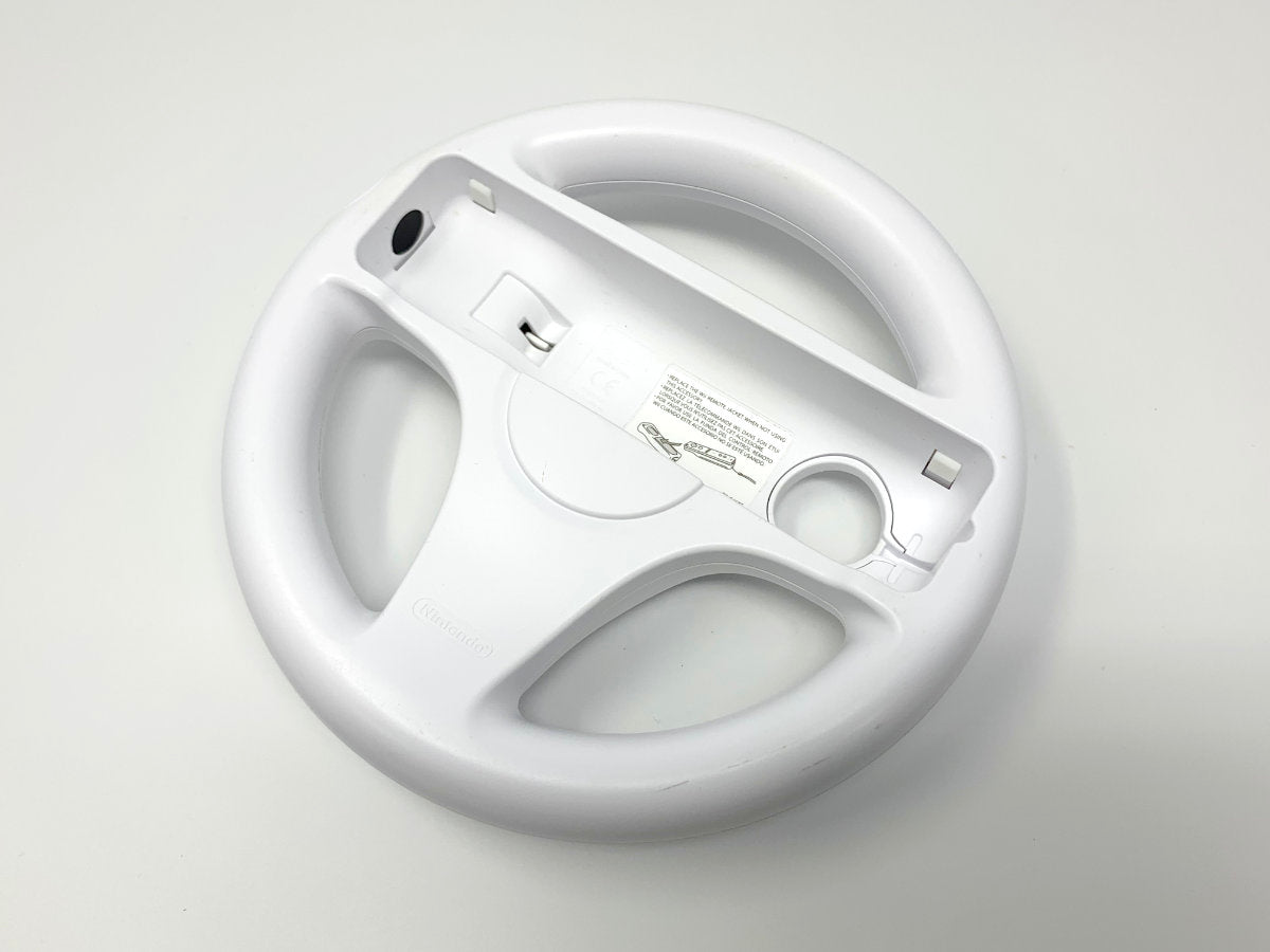 Nintendo Wii Steering Wheel - Genuine/Official/OEM RVL-A-J-USZ - White • Racing Wheel