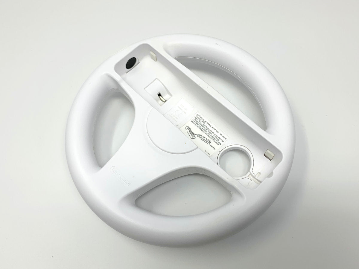Nintendo Wii Steering Wheel - Genuine/Official/OEM RVL-A-J-USZ - White • Racing Wheel