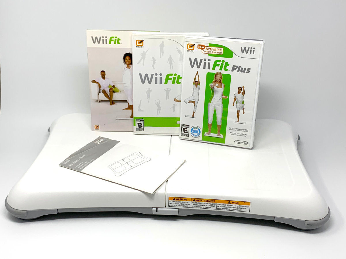 Nintendo Wii Balance Board Bundle with Wii Fit Plus, Wii Fit, Manual, and DVD • Game Mat/Board