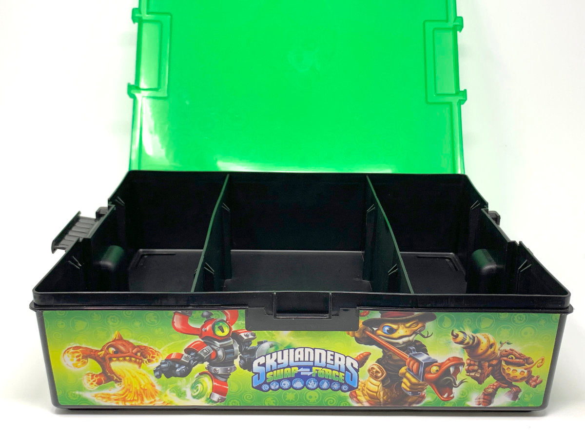 Skylanders SWAP Force Stackable Tackle Box Figure Storage Case - Green • Organizer/Storage