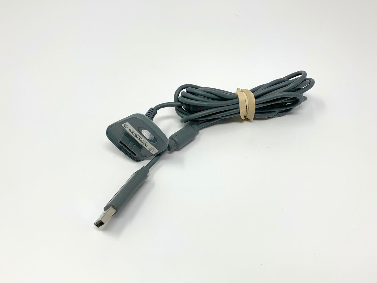 Xbox 360 Controller Play & Charge Cable - Genuine/Official/OEM - Gray • Controller Cable