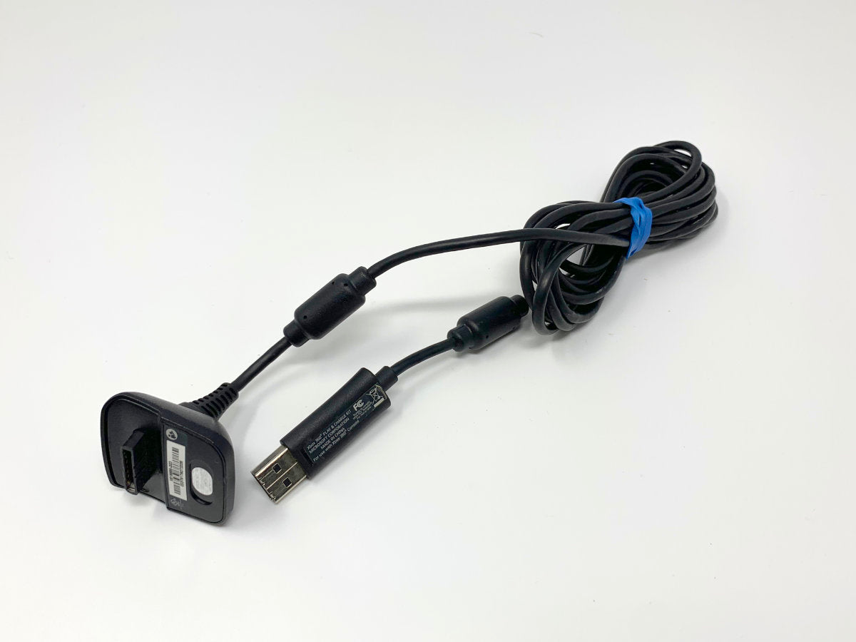 Xbox 360 Controller Play & Charge Cable - Genuine/Official/OEM - Black • Controller Cable