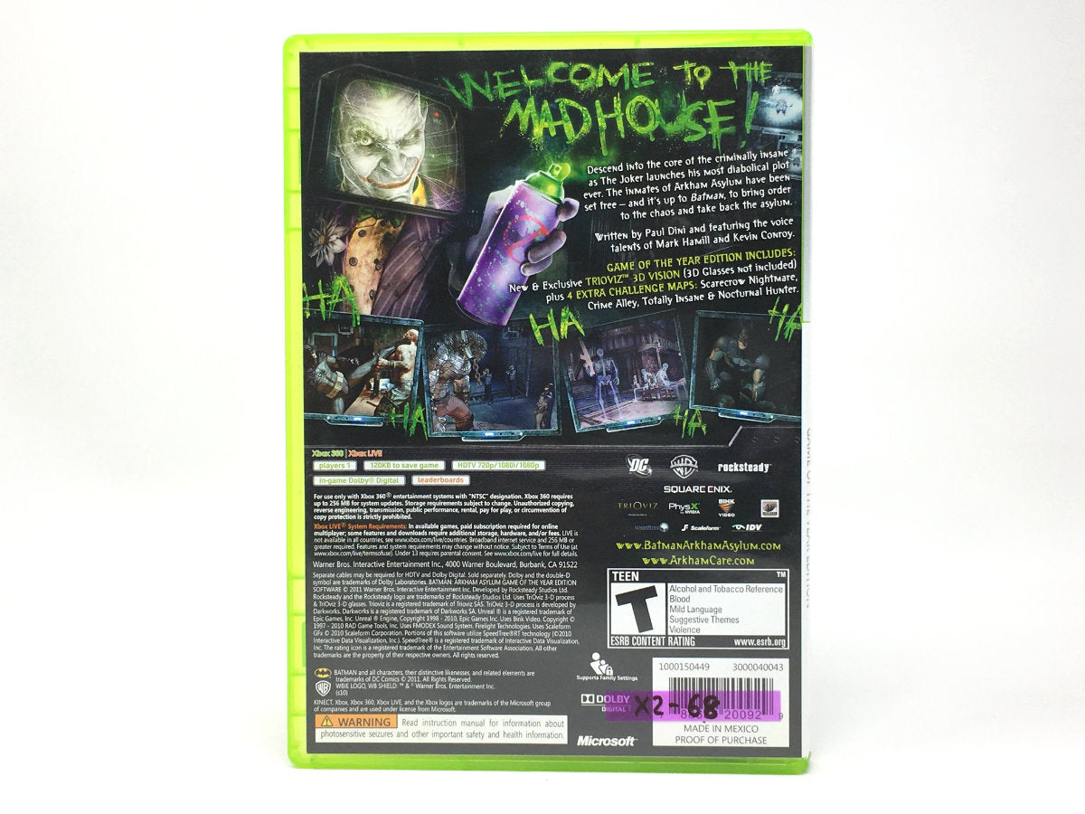 Batman: Arkham Asylum – Game of the Year • Xbox 360