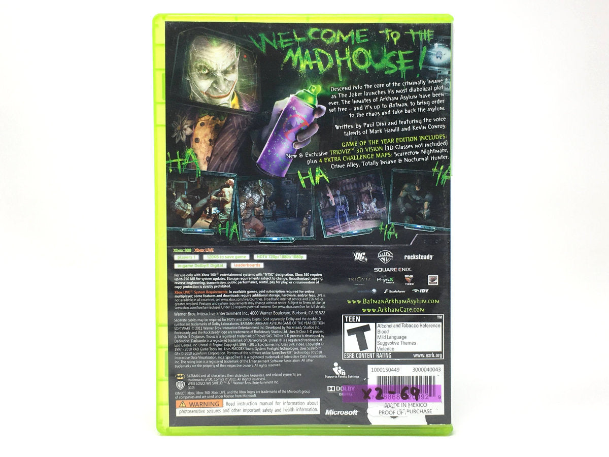 Batman: Arkham Asylum – Game of the Year • Xbox 360