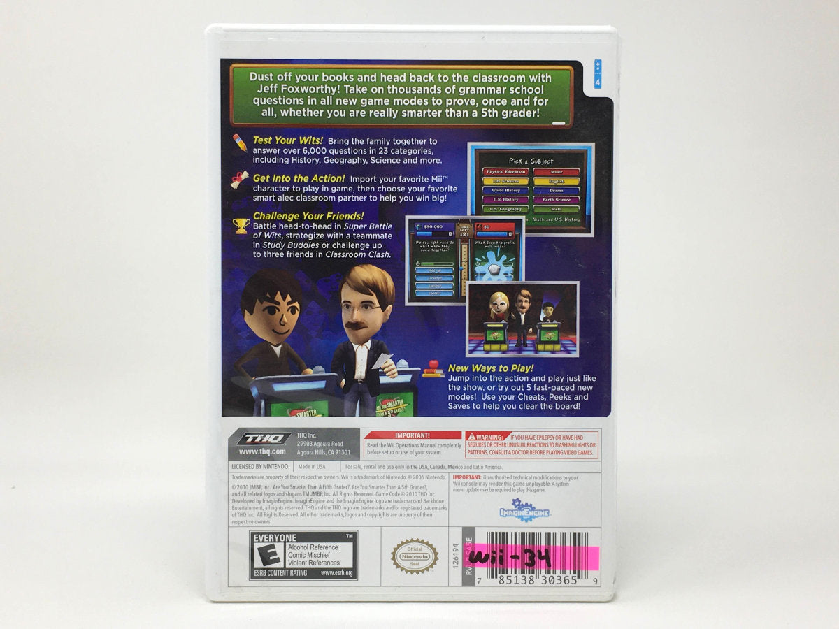 Are You Smarter Than A 5th Grader? Back To School • Nintendo Wii