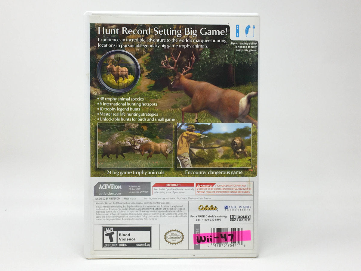 Cabela's Big Game Hunter • Nintendo Wii
