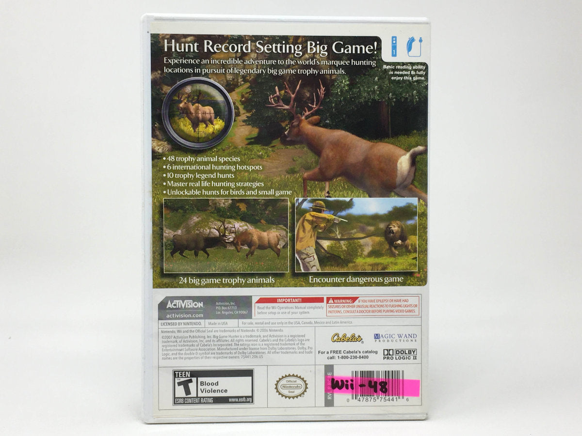 Cabela's Big Game Hunter • Nintendo Wii