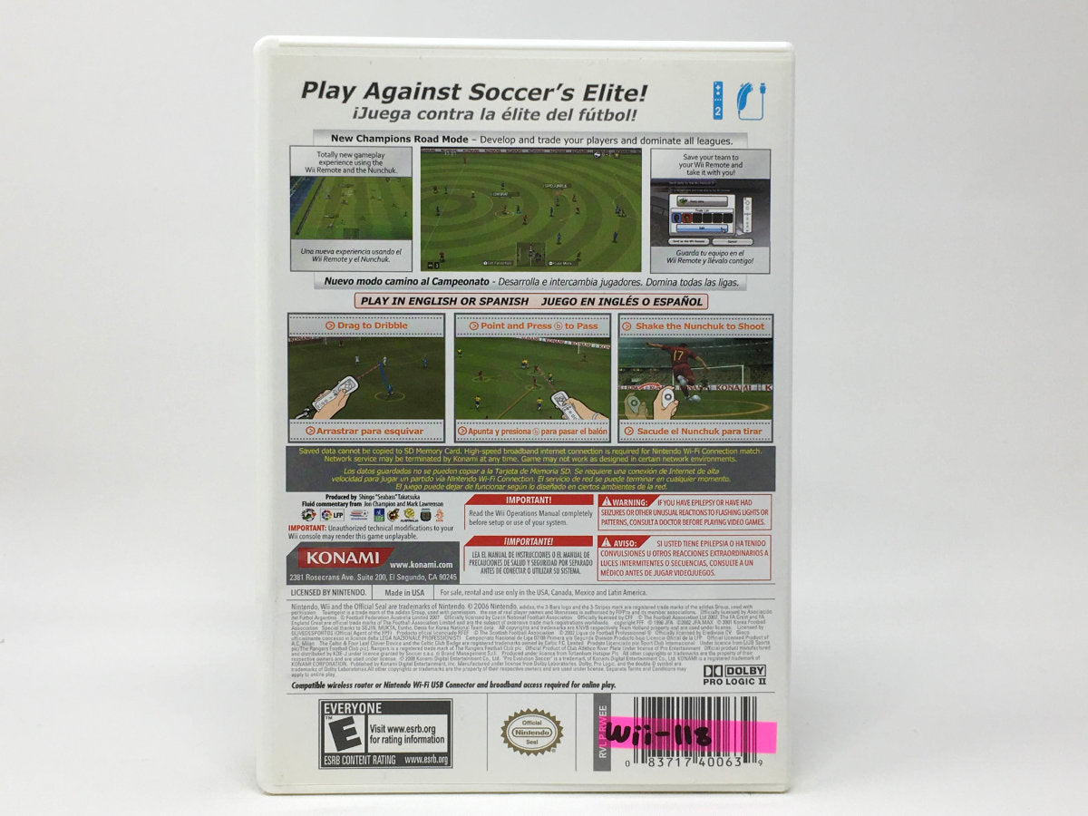 Pro Evolution Soccer 2008 (PES) • Nintendo Wii