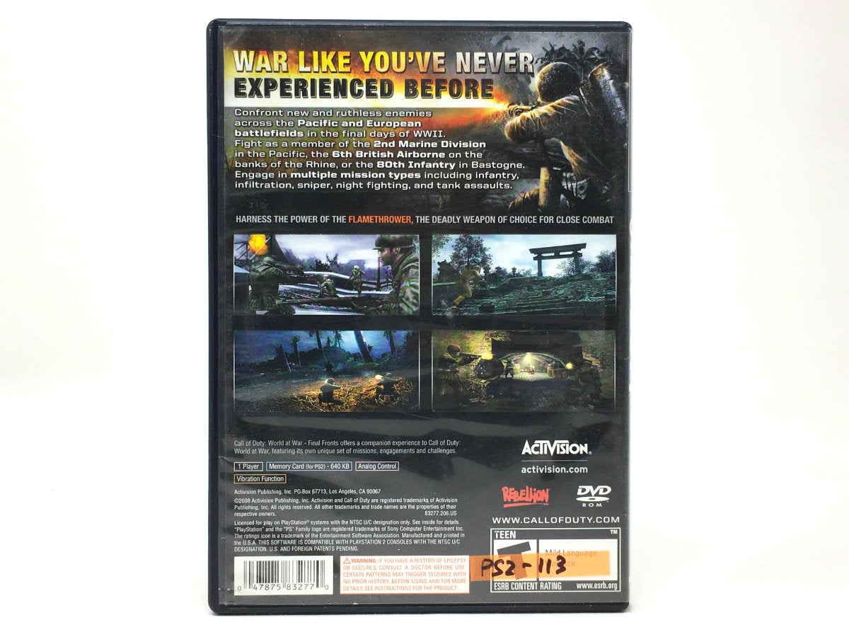 Call of Duty: World at War: Final Fronts • Playstation 2