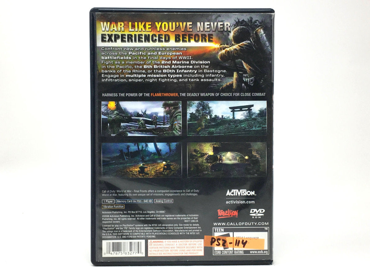 Call of Duty: World at War: Final Fronts • Playstation 2
