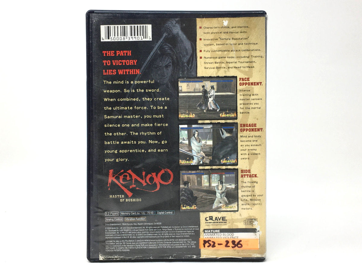 Kengo: Master of Bushido • Playstation 2 (See Notes)