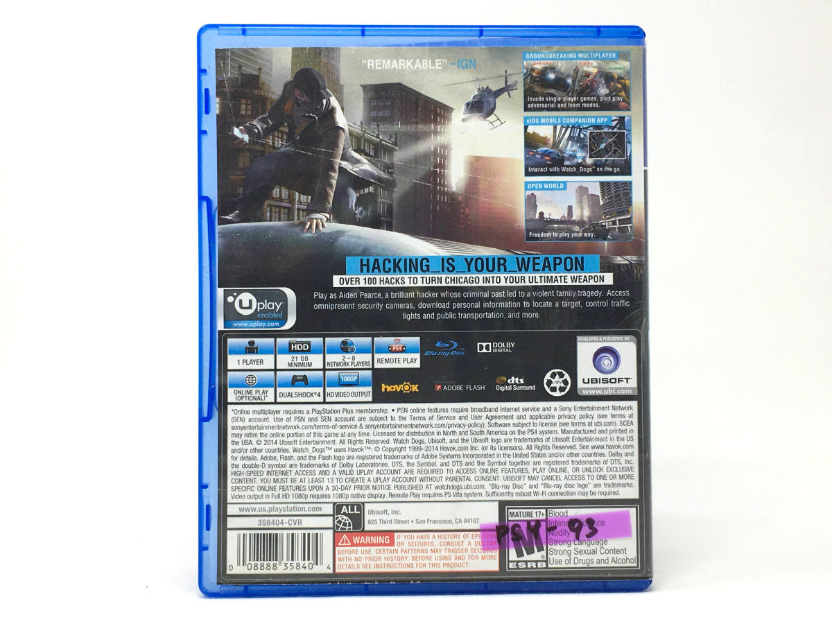 Watch Dogs • Playstation 4