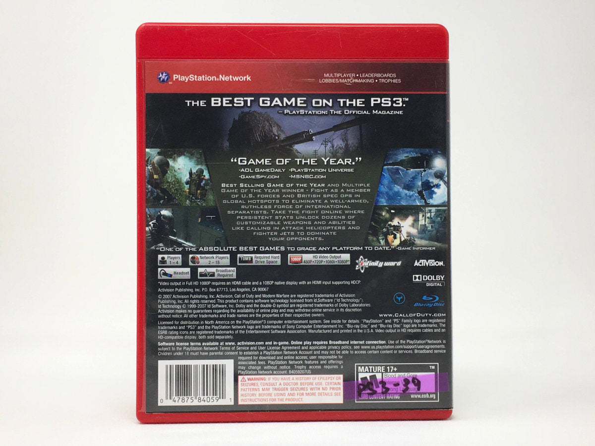 Call of Duty 4: Modern Warfare • Playstation 3