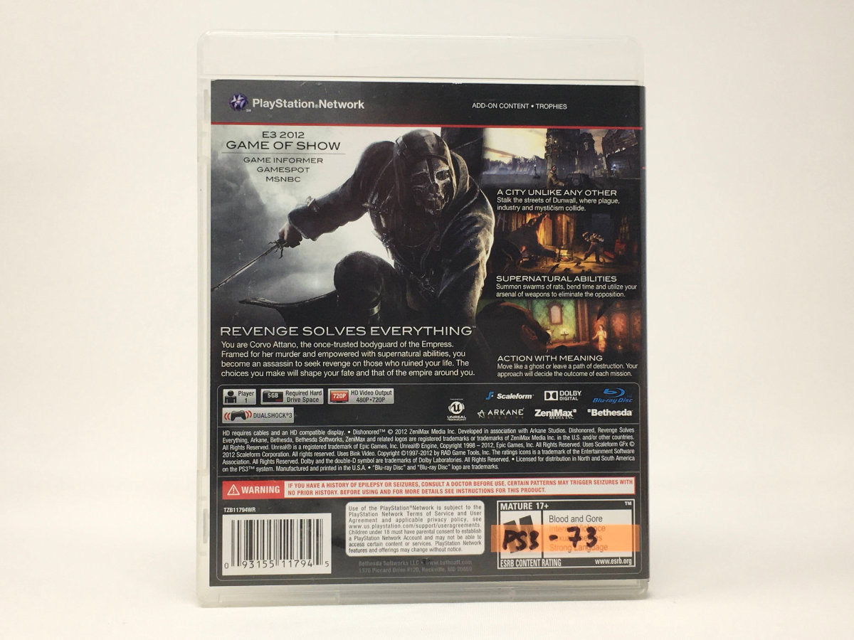 Dishonored • Playstation 3