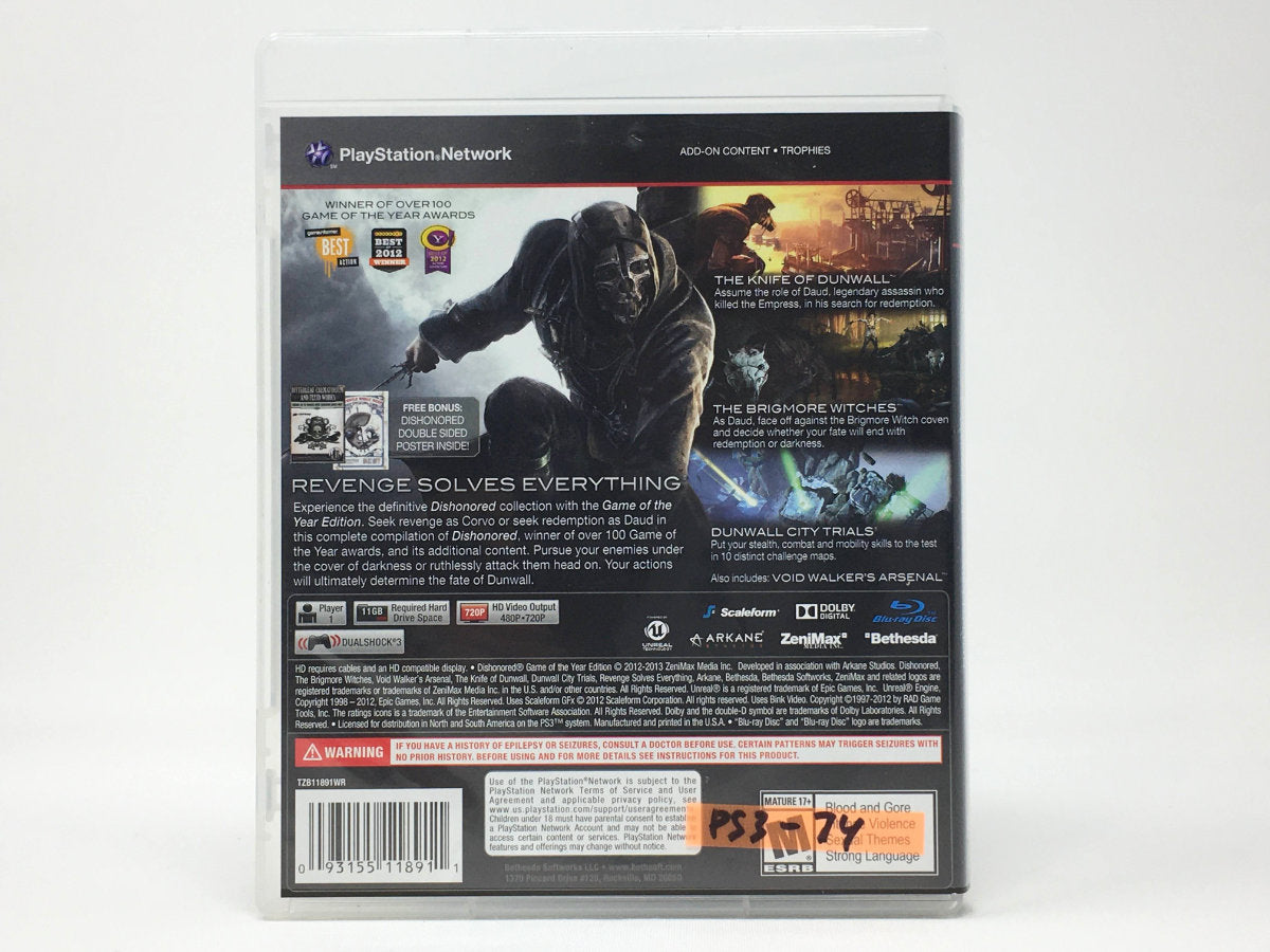 Dishonored – Game of the Year • Playstation 3