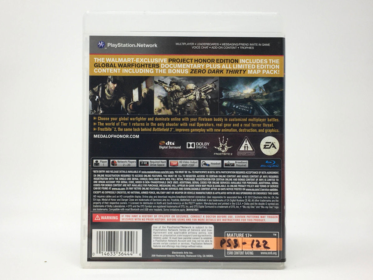 Medal of Honor: Warfighter – Project Honor Edition • Playstation 3