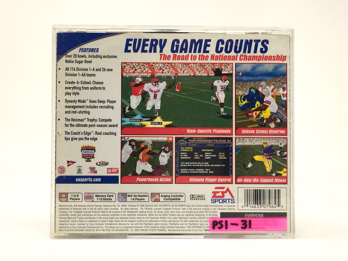 NCAA Football 2000 • Playstation 1 (See Notes)
