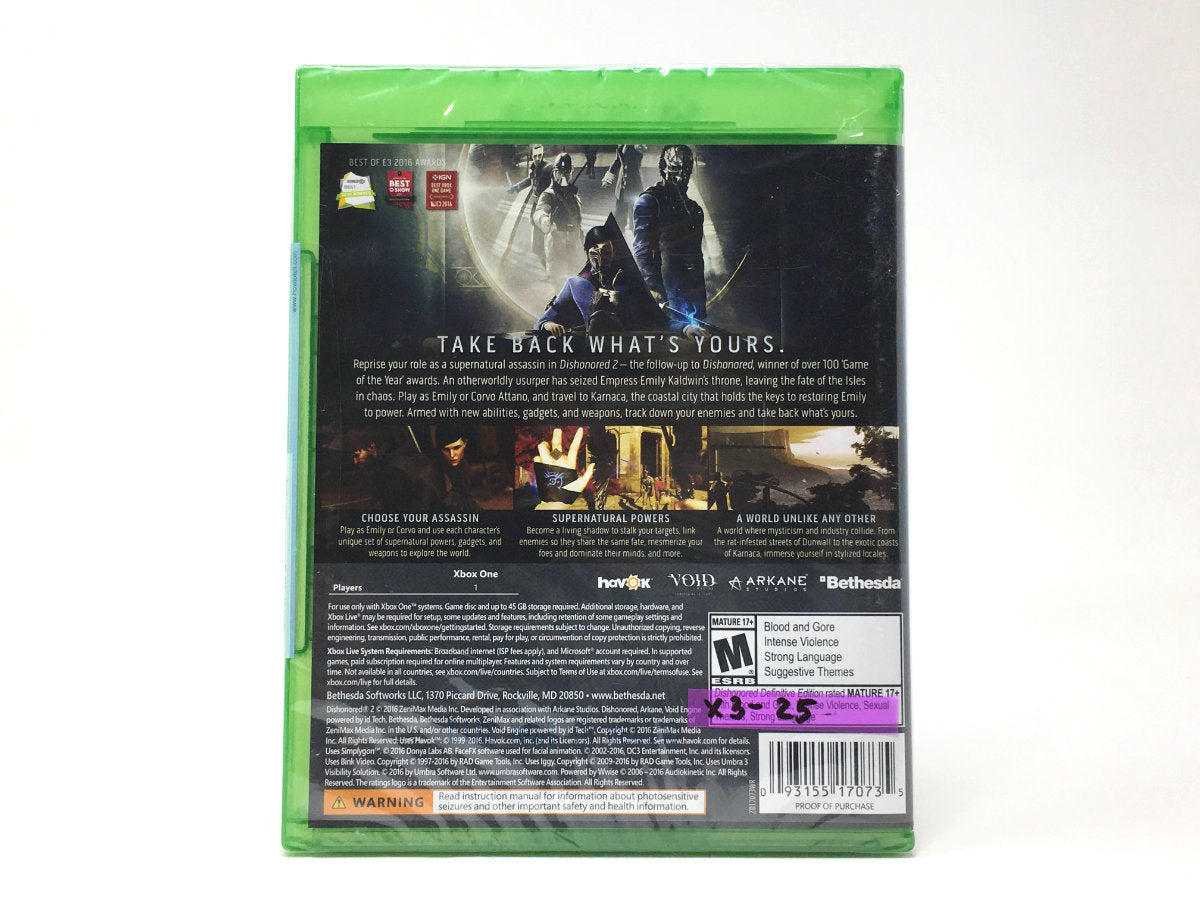 *BRAND NEW* Dishonored 2 – Limited Edition • Xbox One