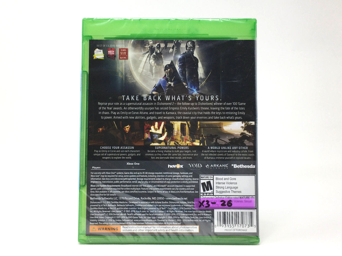 *BRAND NEW* Dishonored 2 – Limited Edition • Xbox One