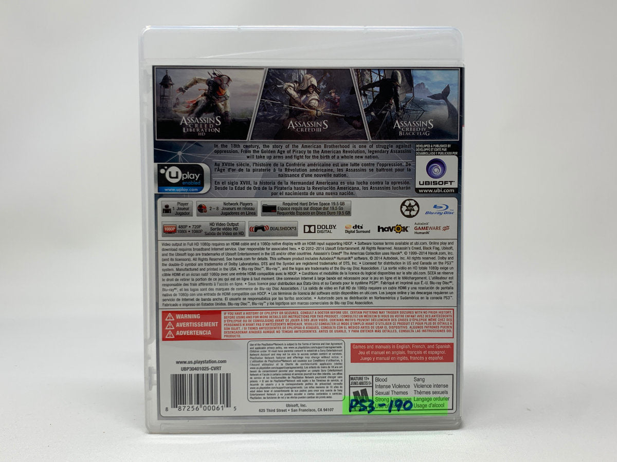 Assassin's Creed: The Americas Collection (Liberation HD / III / IV Black Flag) • Playstation 3