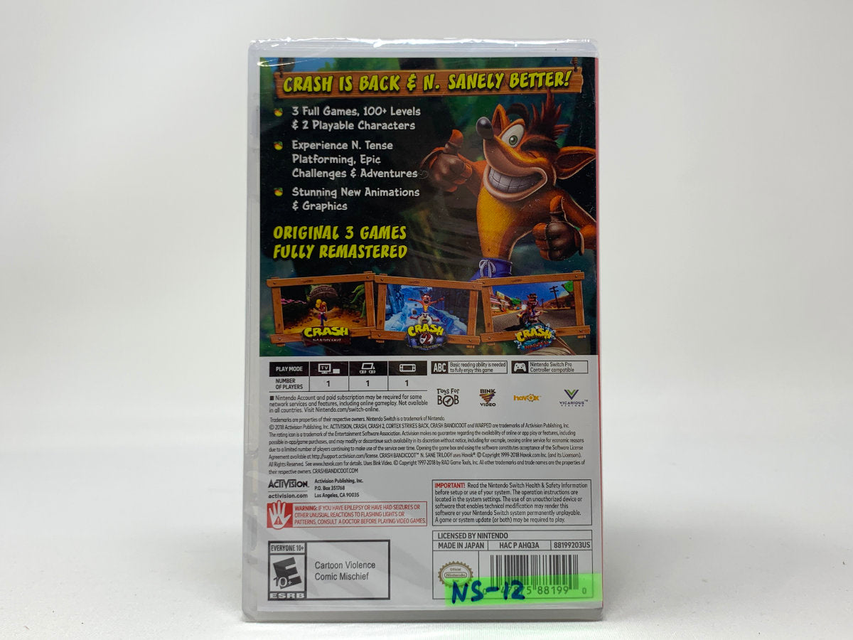 *BRAND NEW* Crash Bandicoot N. Sane Trilogy • Nintendo Switch