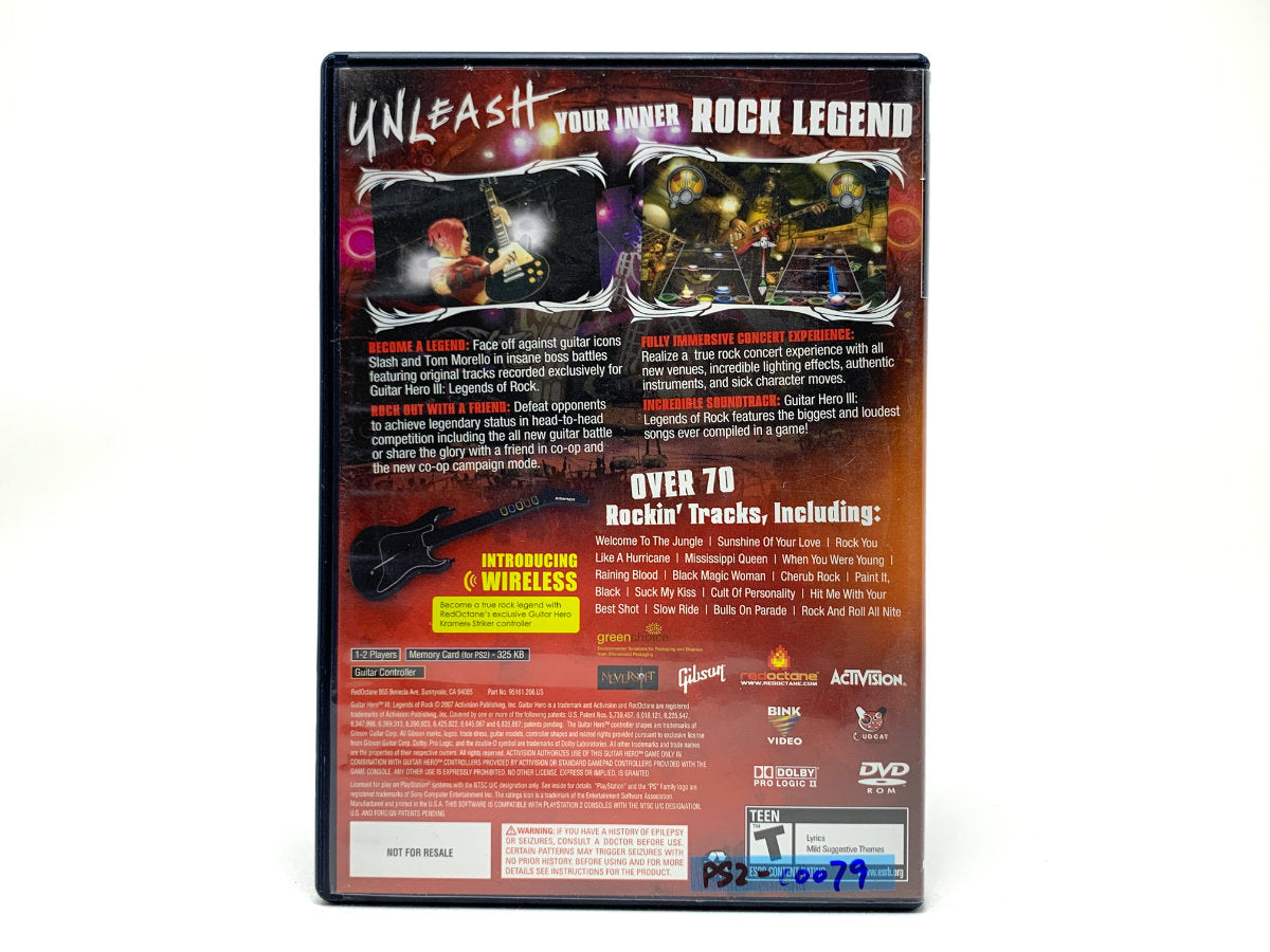 Guitar Hero III: Legends of Rock • Playstation 2