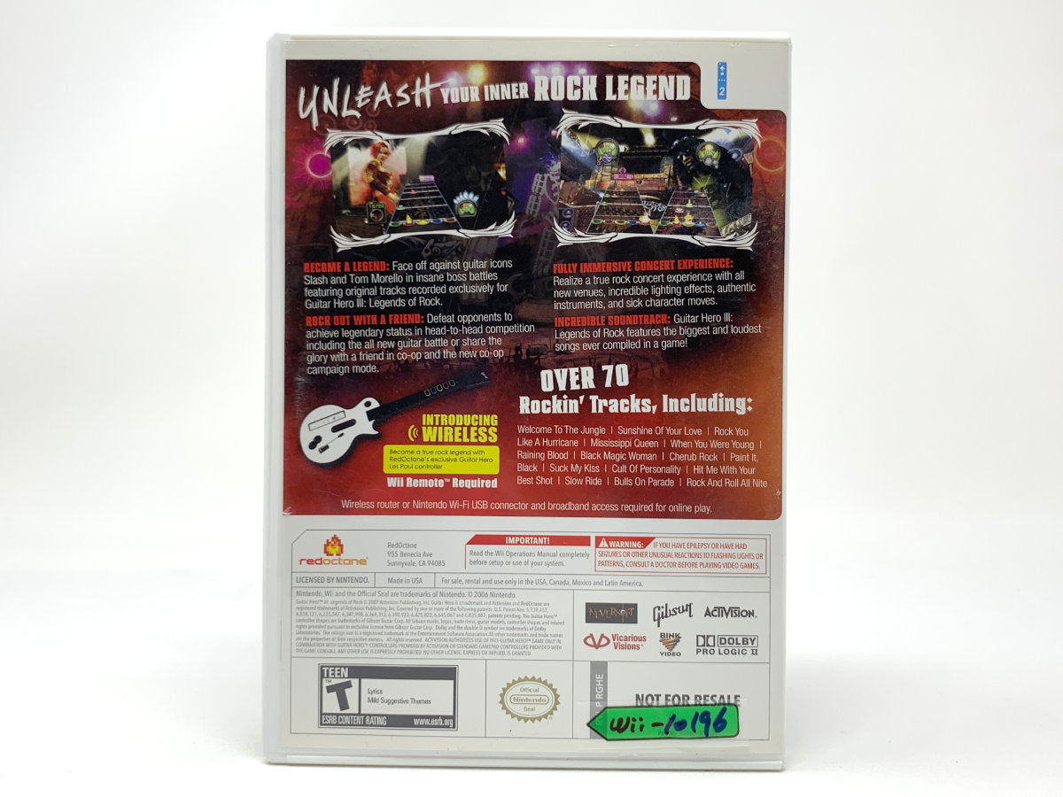 Guitar Hero III: Legends of Rock • Nintendo Wii