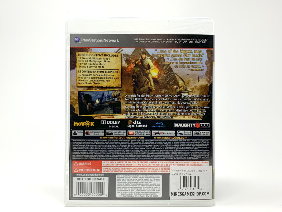 Uncharted 3: Drake's Deception – Game of the Year • Playstation 3