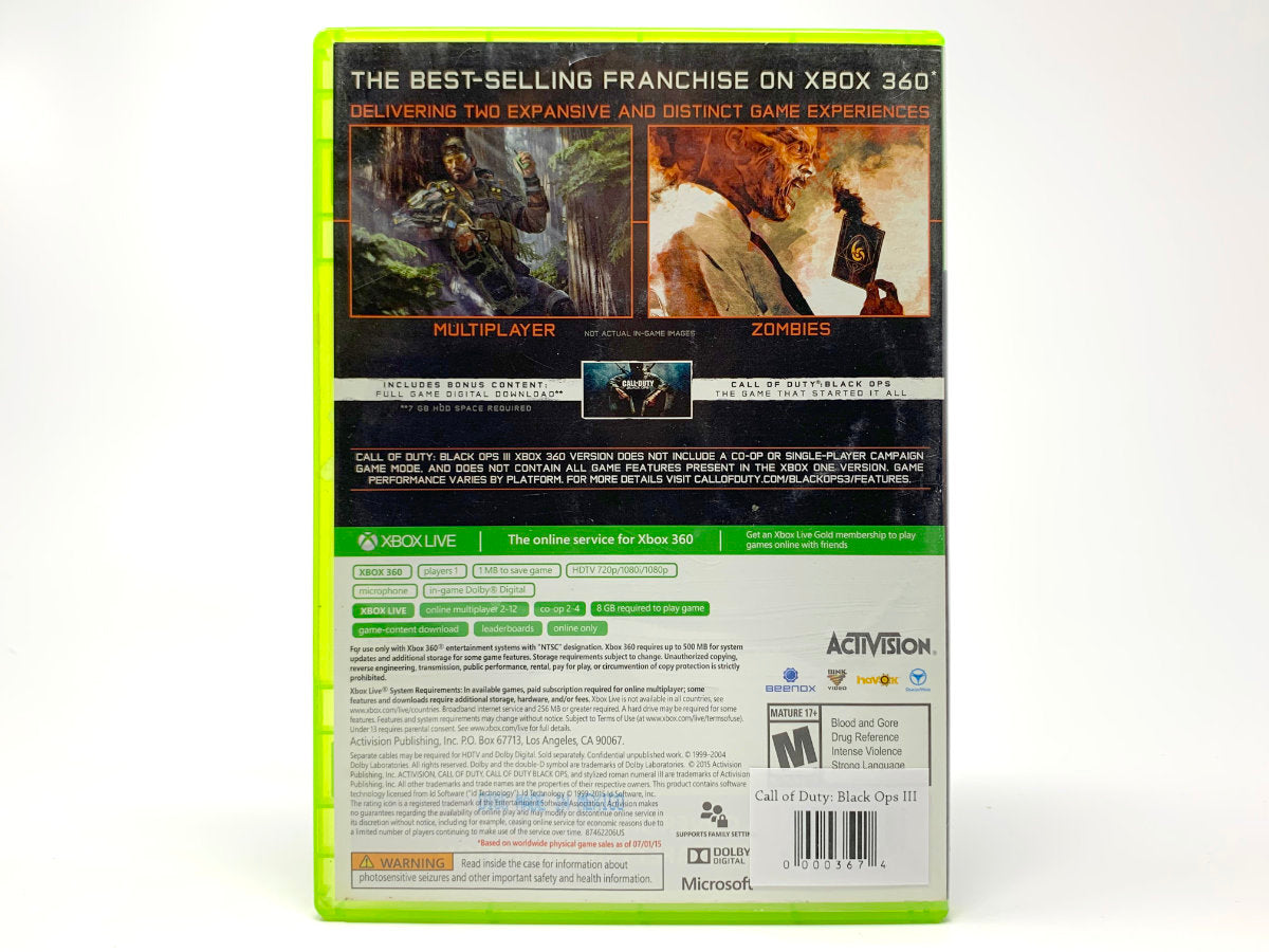 Call of Duty: Black Ops III • Xbox 360