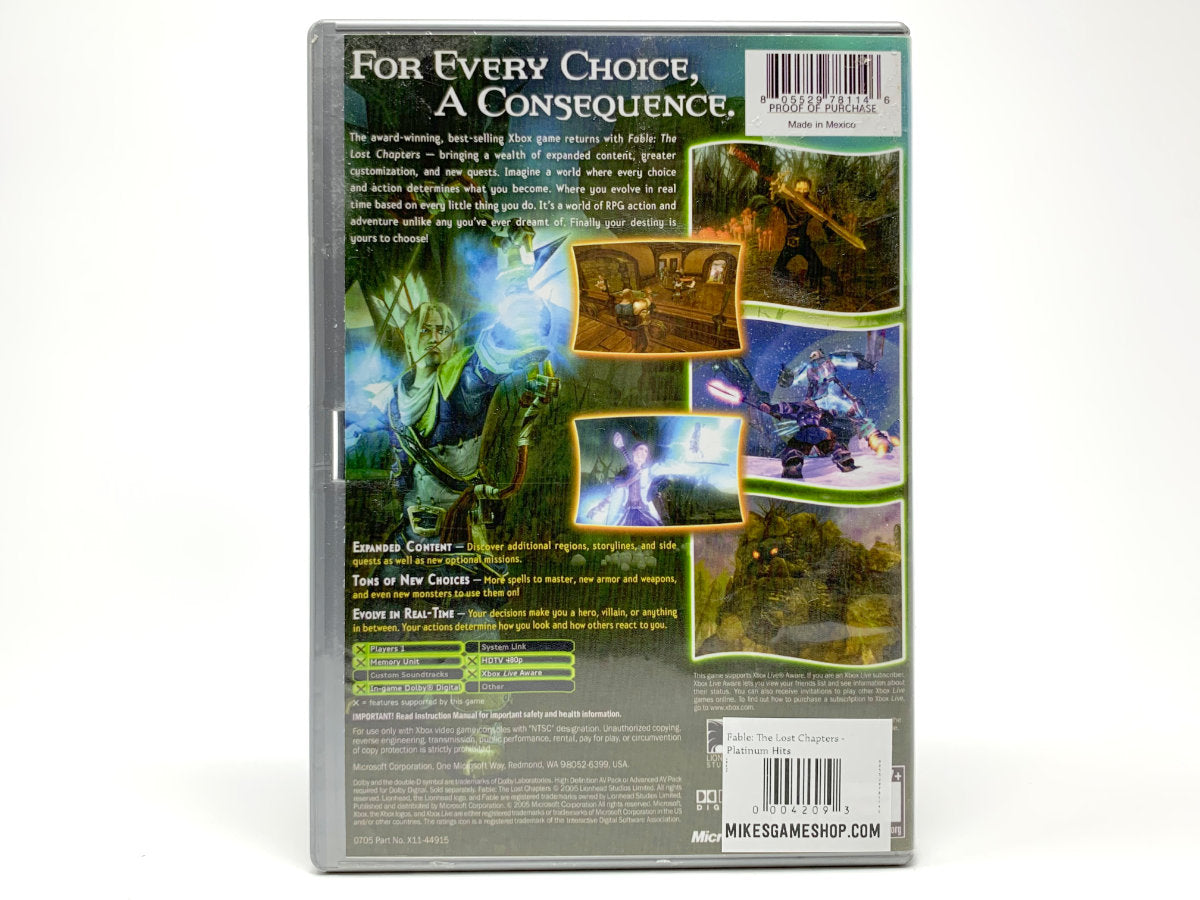 Fable: The Lost Chapters – Platinum Hits • Xbox Original