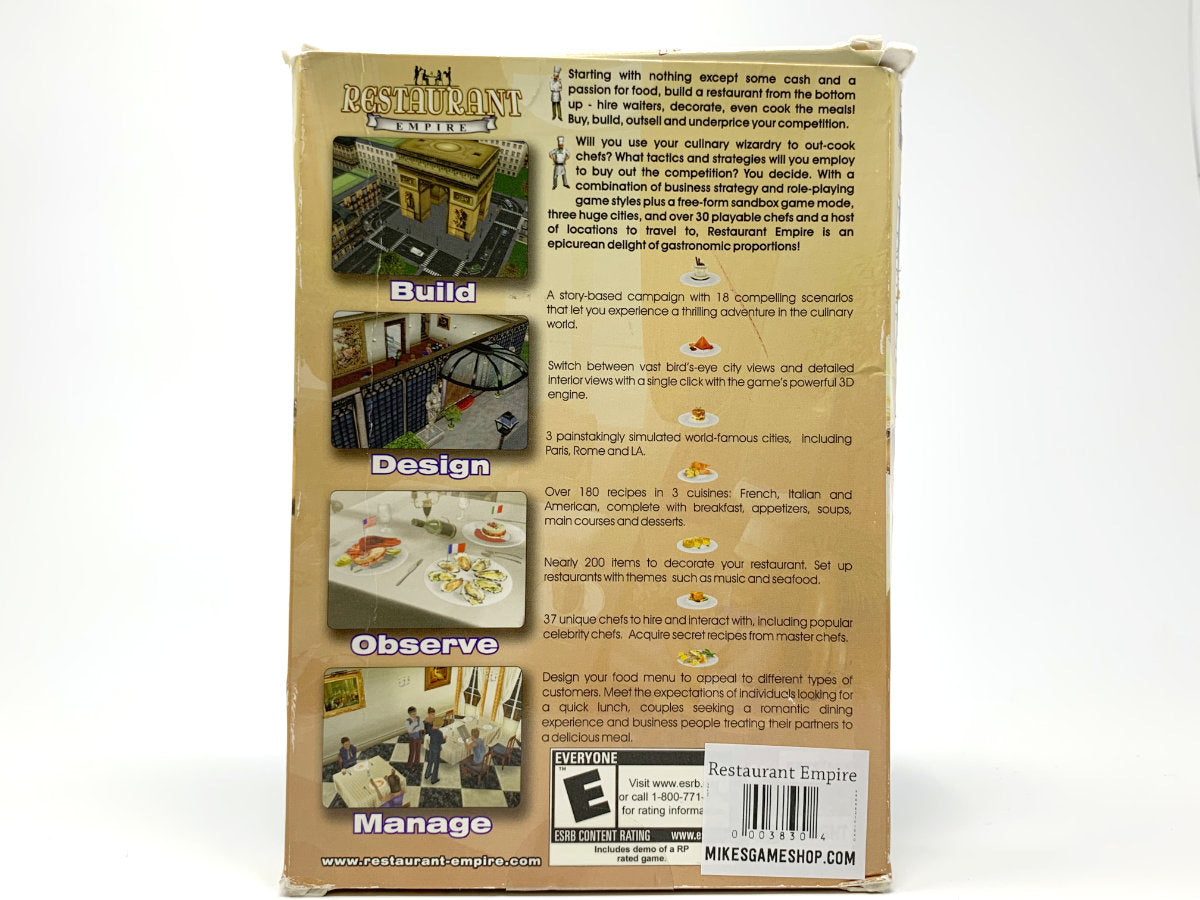 Restaurant Empire – (Big Box) • PC (Windows)