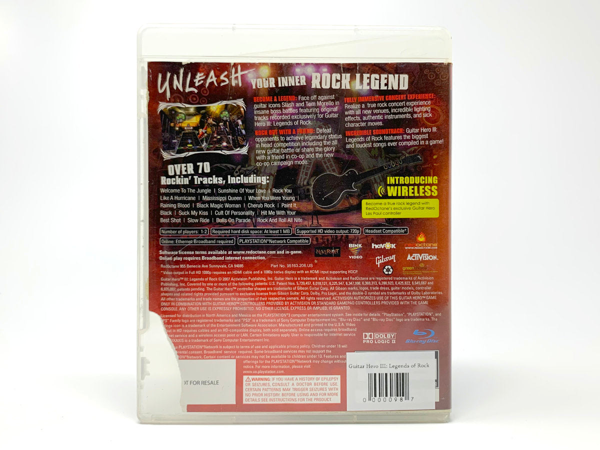 Guitar Hero III: Legends of Rock • Playstation 3