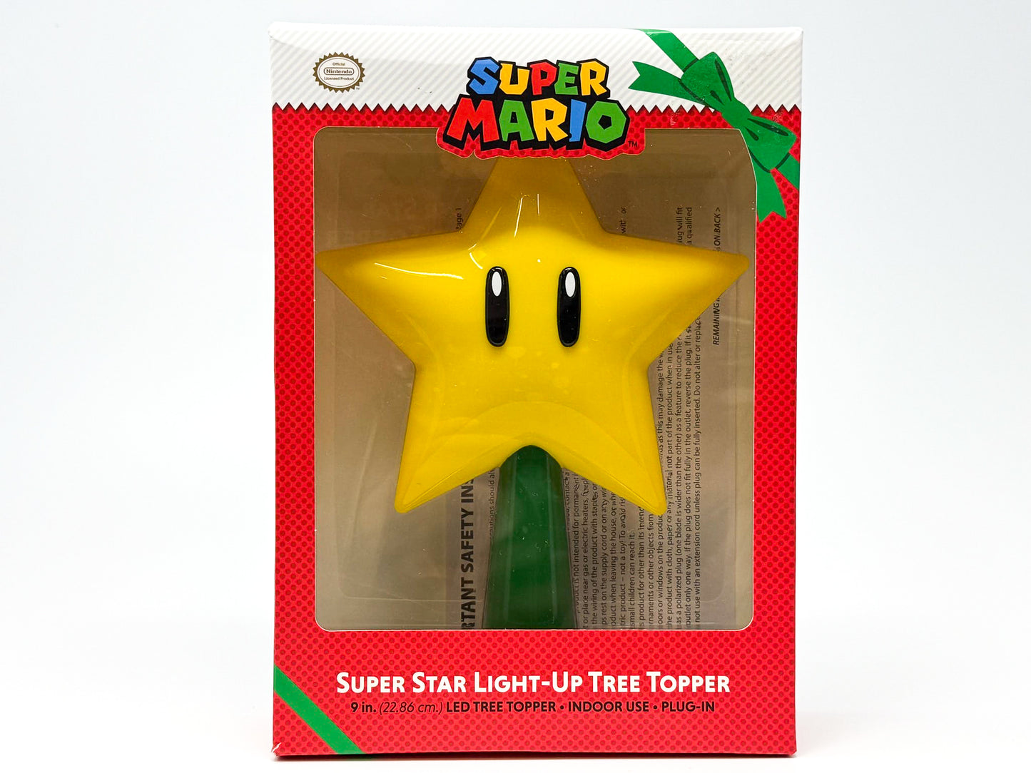*Brand New* Super Mario Super Star Light-Up Tree Topper 9-in LED