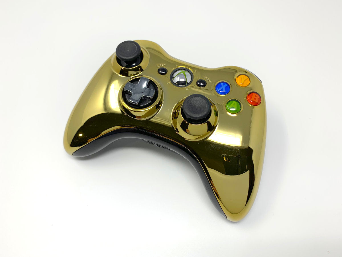 Xbox 360 Wireless Controller Genuine/Official/OEM Model 1403 - Gold Chrome - Special Edition • Accessories