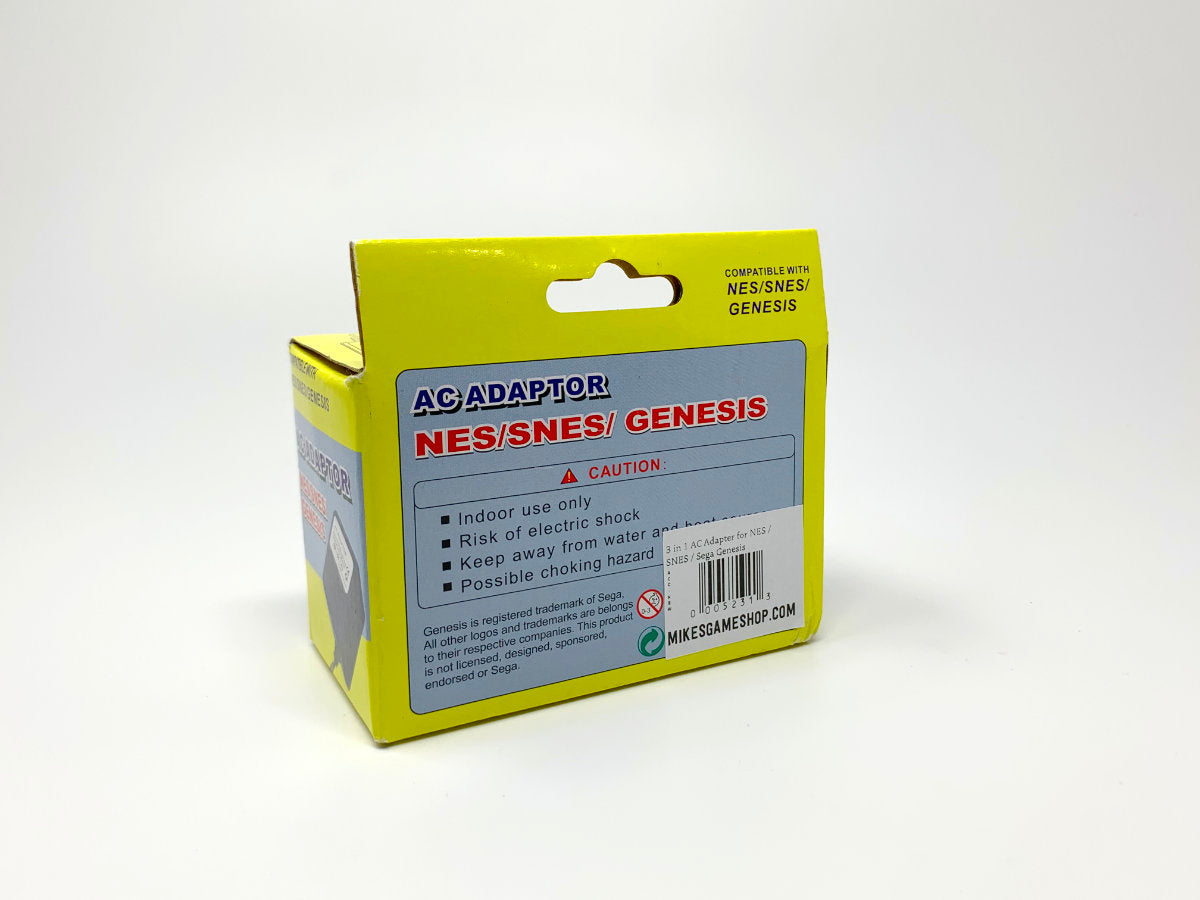3 in 1 AC Adapter for NES / SNES / Sega Genesis • Accessories