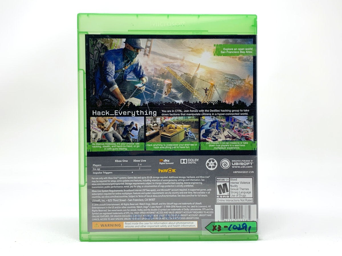 Med det samme Tordenvejr sokker Watch Dogs 2 • Xbox One – Mikes Game Shop
