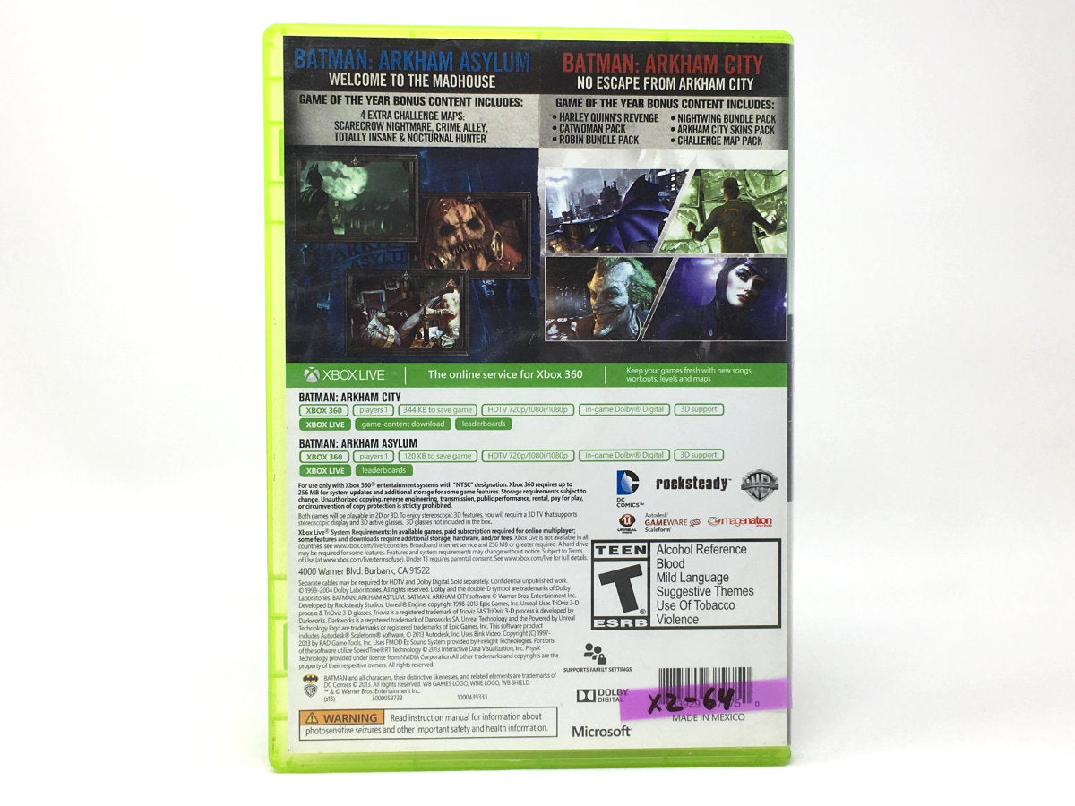 Batman: Arkham City / Batman: Arkham Asylum • Xbox 360