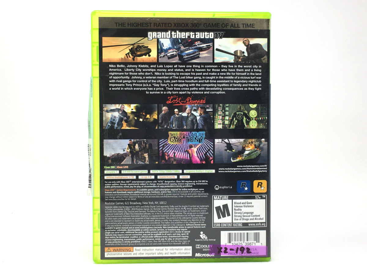 Xbox 360 - Grand Theft Auto IV Complete Edition (Game & Episodes From  Liberty City) - waz