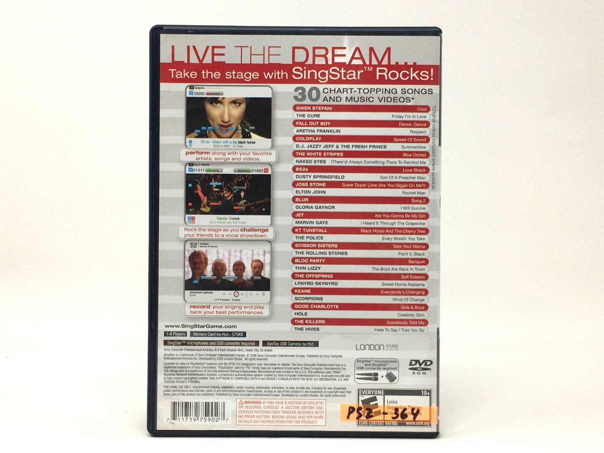 SingStar Rocks! • Playstation 2