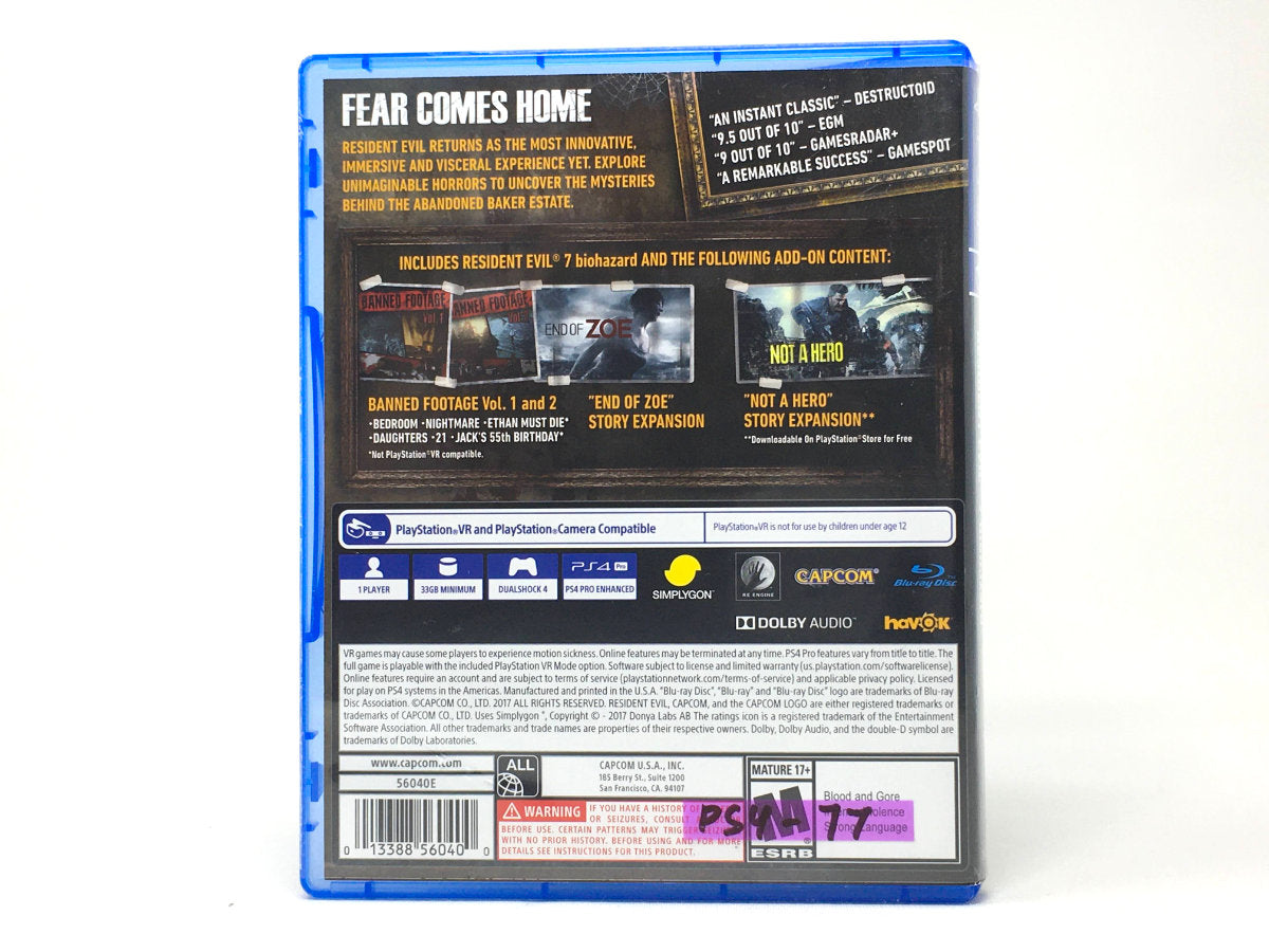 plantageejer flygtninge Lappe Resident Evil 7 Biohazard Gold Edition VR Compatible • PS4 – Mikes Game Shop