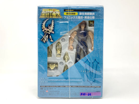 🆕 Bandai Saint Seiya Phoenix Box Vintage Gold Cloth Ikki Collectible Figure and Complete DVD Box Set Volume V - Limited Edition • Figure
