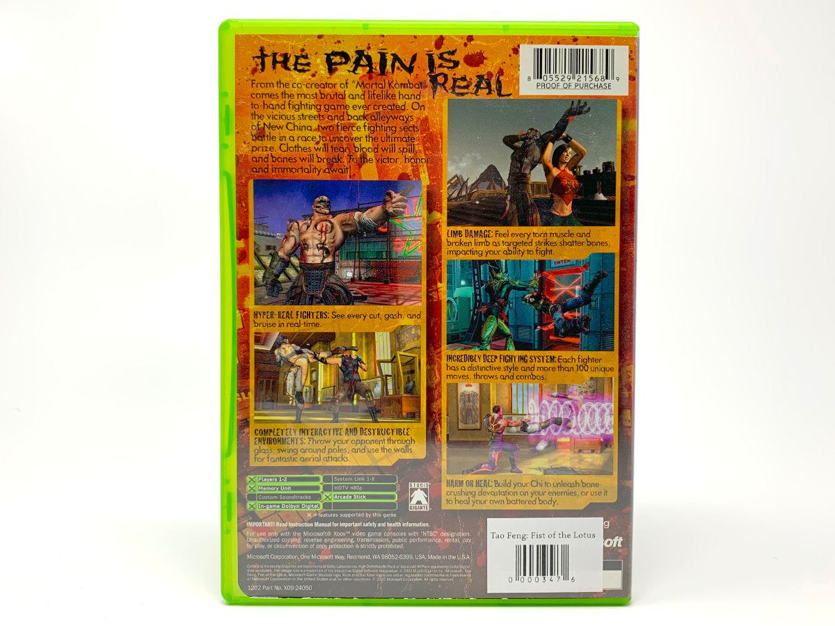 Tao Feng: Fist of the Lotus • Xbox Original