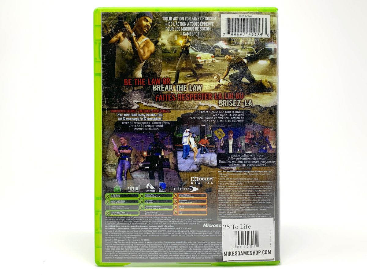 25 To Life • Xbox Original – Mikes Game Shop
