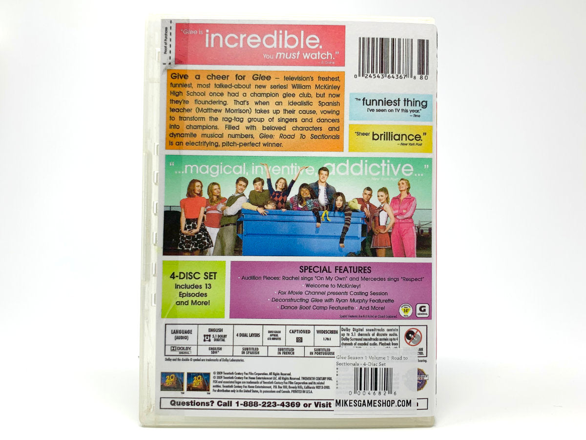 Glee Season 1 Volume 1 Road to Sectionals • DVD (See Notes)