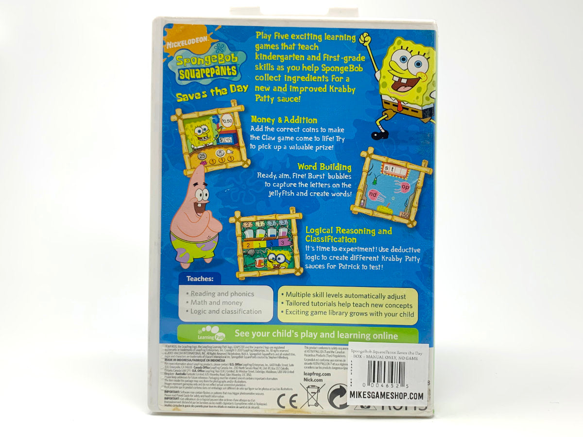 SpongeBob SquarePants Saves the Day - BOX + MANUAL ONLY, NO GAME • Leapster2